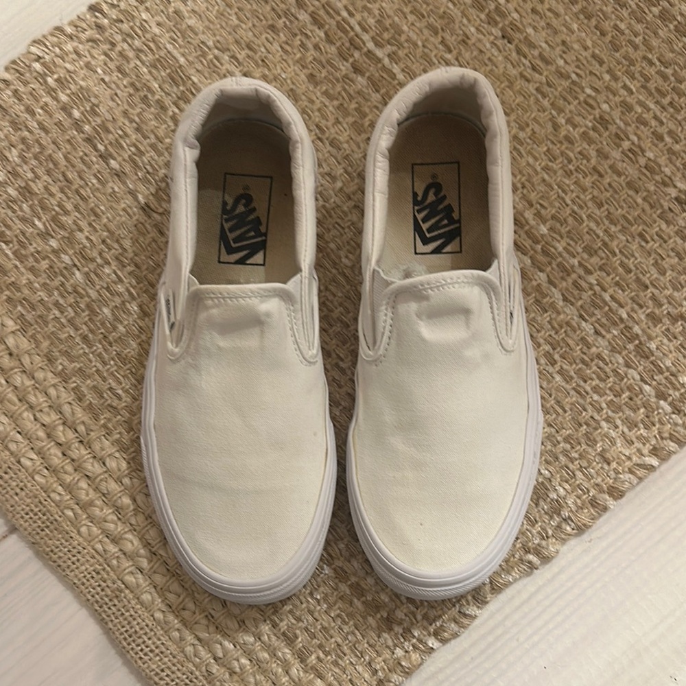 Vans Women's White Slip-On Sneakers